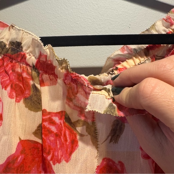 L’Agence Floral Off-Shoulder Top - Red and Pink - Picture 5 of 5